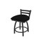 Holland Bar Stool Co 18" Low Back Swivel Vanity Stool, Pewter Finish, Black Vinyl Seat 41118PWBlkVinyl - alternate 1